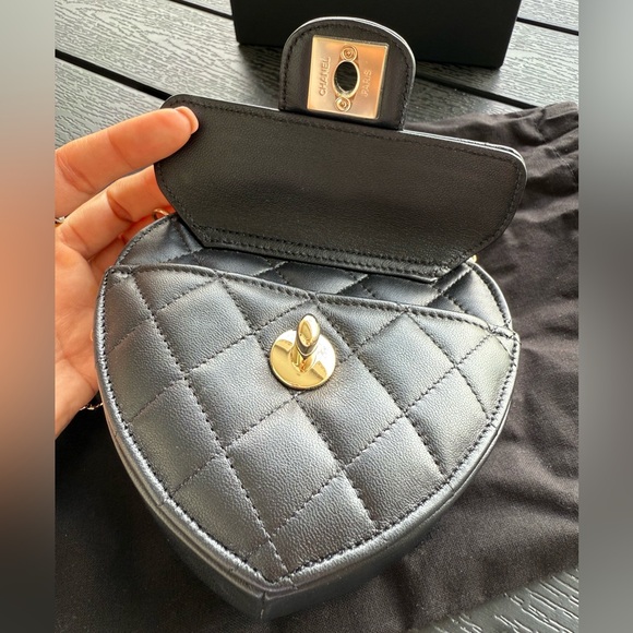 Chanel Mini Lambskin 22s CC in Love Heart Crossbody - Picture 13 of 17